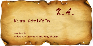 Kiss Adrián névjegykártya